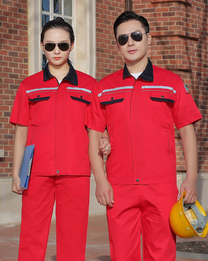 全棉短袖多拼色工作服、顺德制衣厂