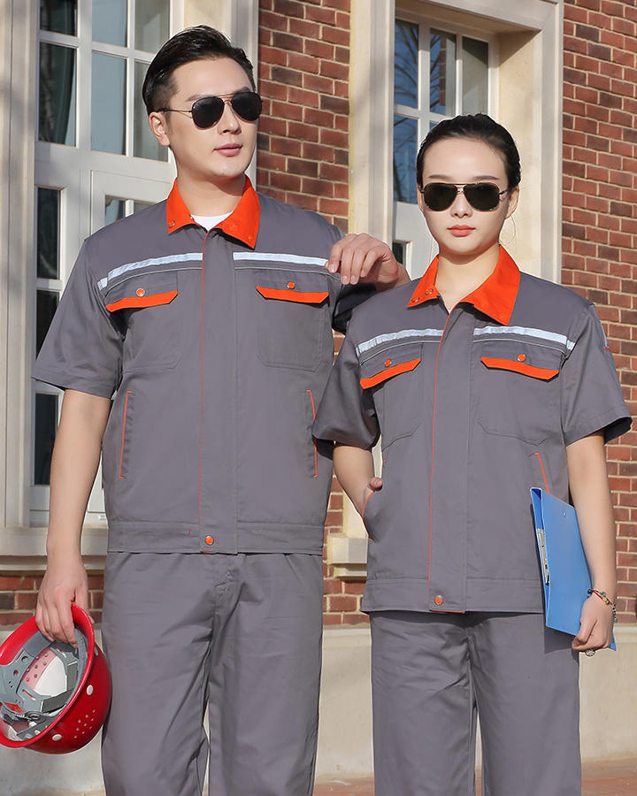 全棉短袖多拼色工作服、顺德制衣厂