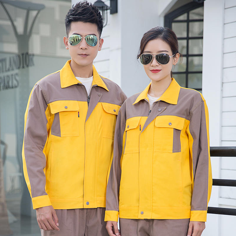 时尚拼色款长袖 耐磨佛山工作服