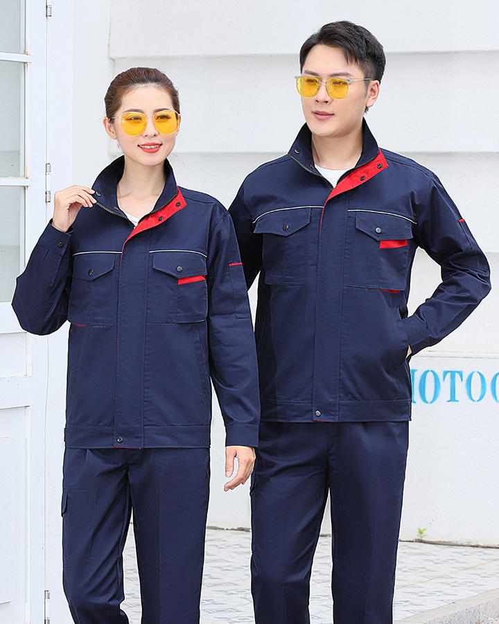 冬装涤棉长袖工作服 江门工衣厂服