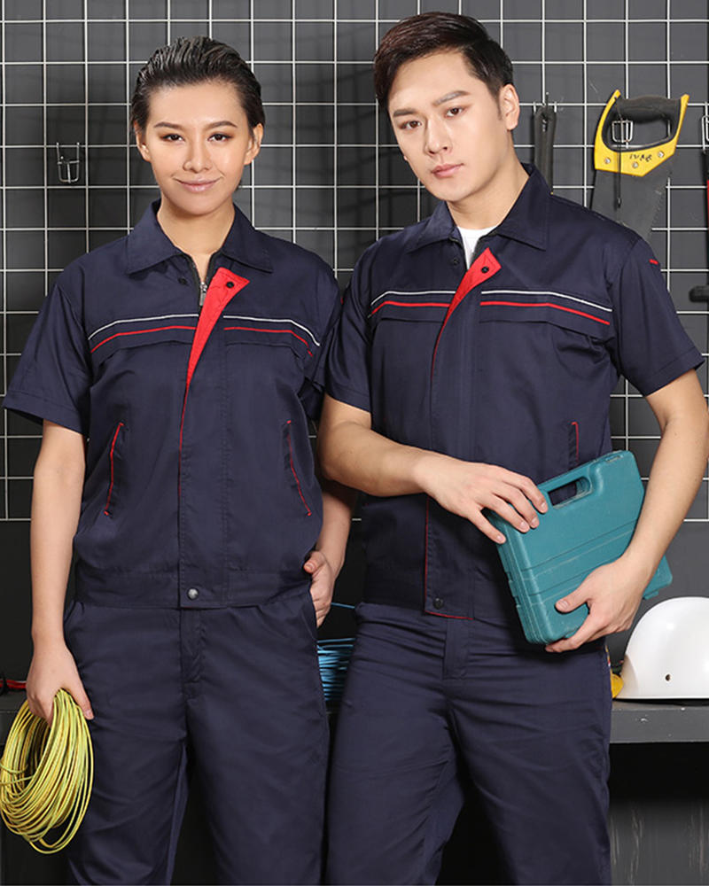 拉链款工程装夏装短袖 南海制服工衣