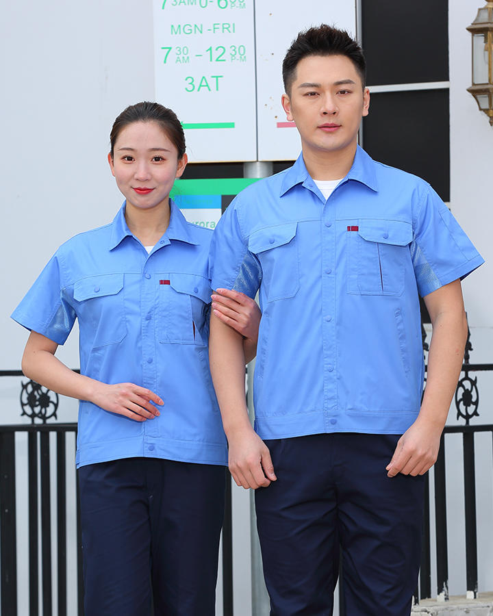 军绿色明扣短袖 夏装江门制服