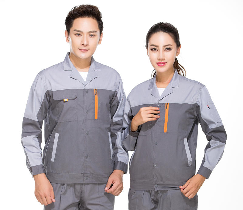 夏季薄款长袖明扣工作服 三水厂服