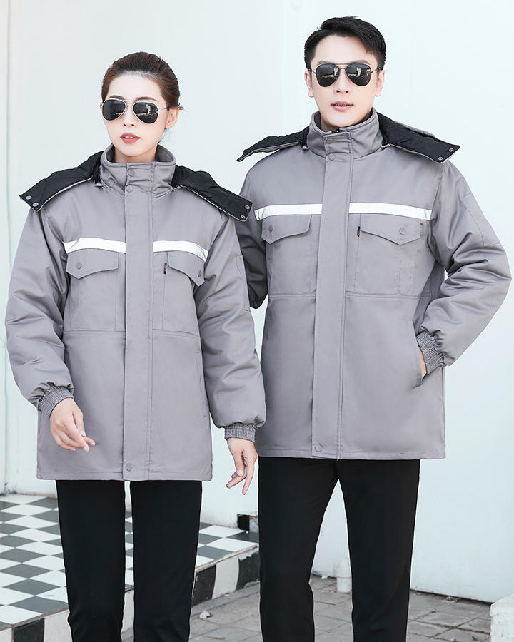 涤棉纱卡棉服 内胆可拆工作服