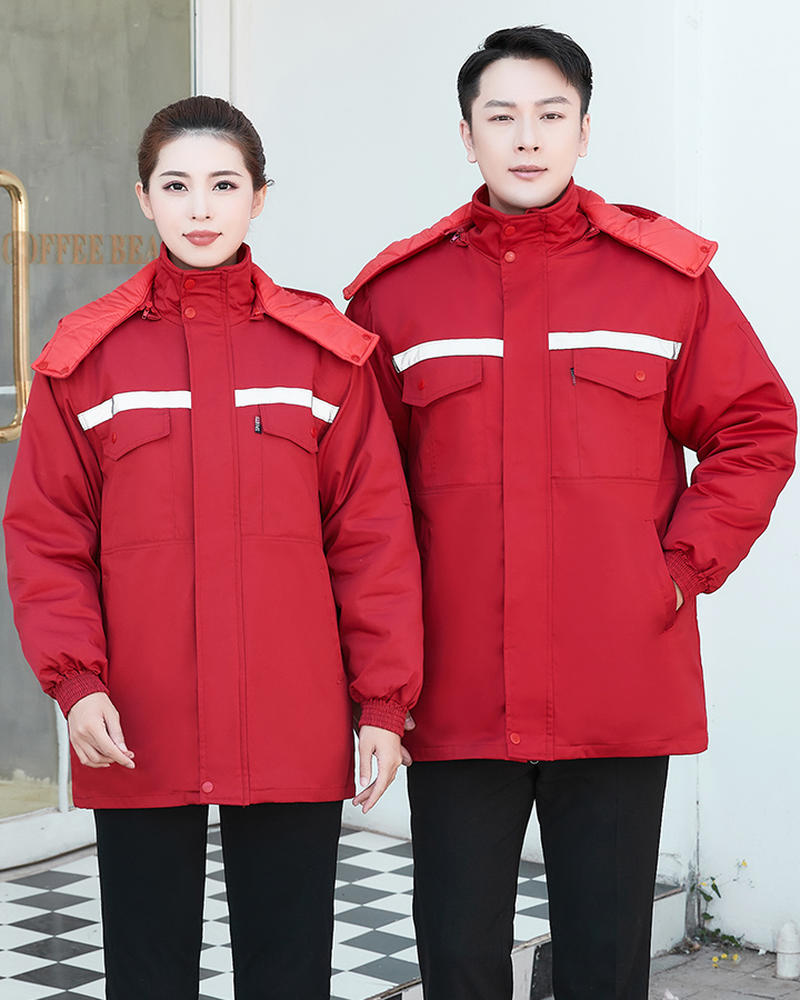 涤棉纱卡棉服 内胆可拆工作服