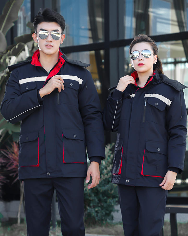 冬装加厚棉服 菱形网格内胆工作服