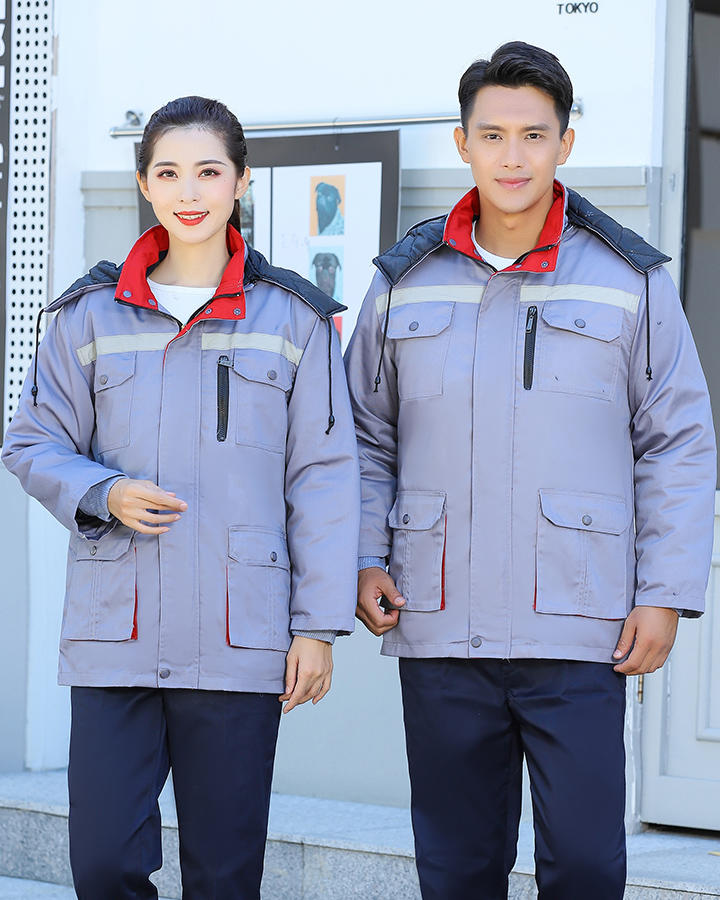冬装加厚棉服 菱形网格内胆工作服