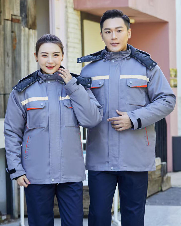 冬装中长款棉服内胆可拆工作服