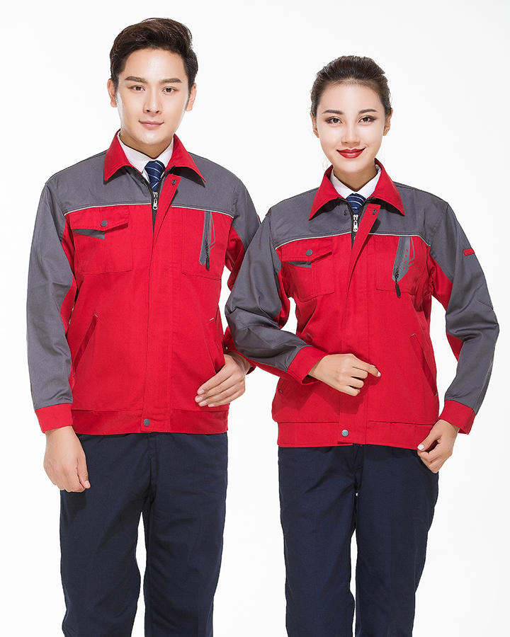 拼色长袖工作服 秋款顺德工衣制服