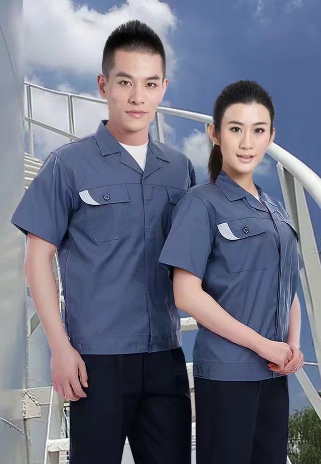 夏装短袖暗扣款 顺德制服工衣