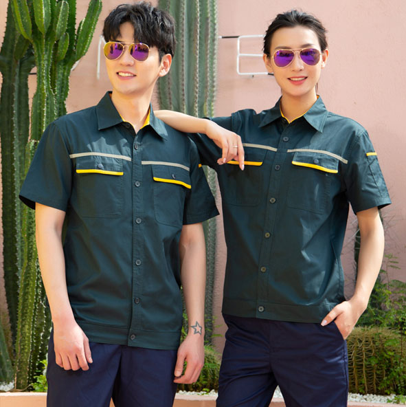 带反光夏装短袖工作服 顺德制服