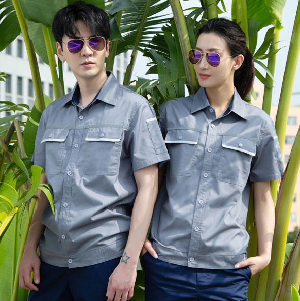 带反光夏装短袖工作服 顺德制服