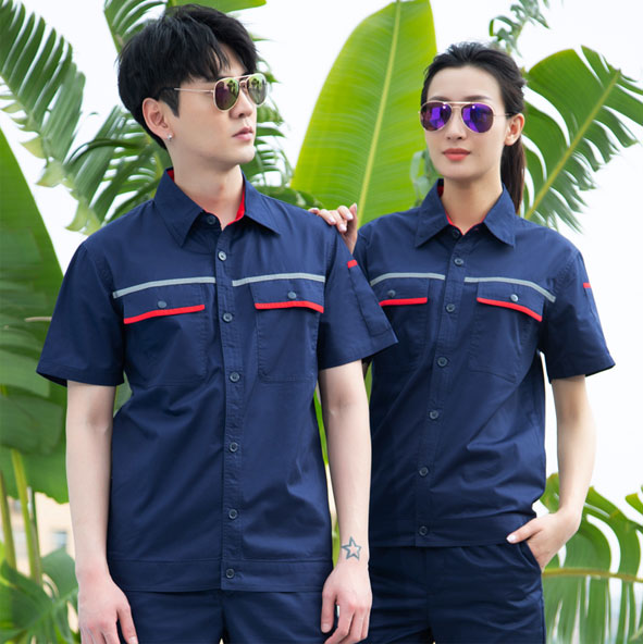 带反光夏装短袖工作服 顺德制服