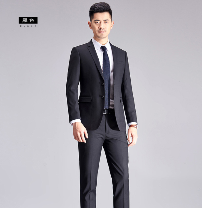 藏青色职业西装 南海西装定制