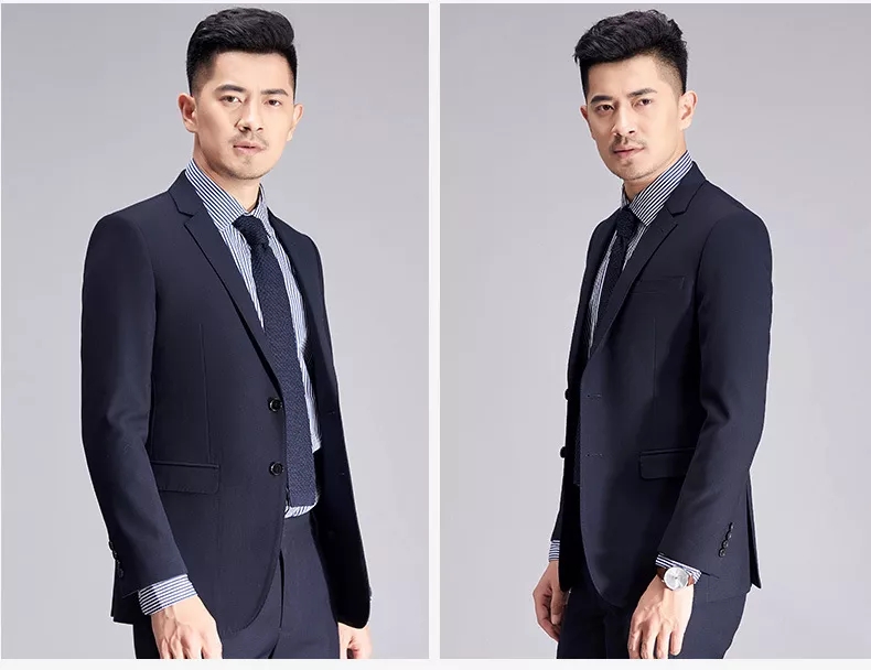 藏青色职业西装 南海西装定制