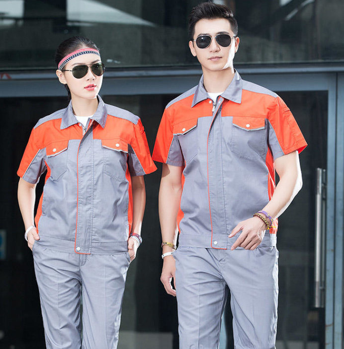 现货多拼色款短袖 中山工作服