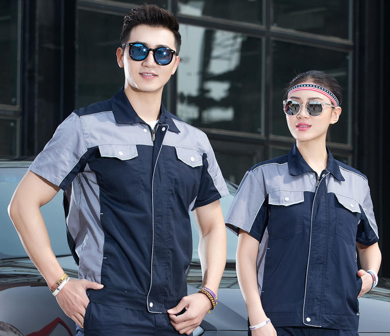 现货多拼色款短袖 中山工作服