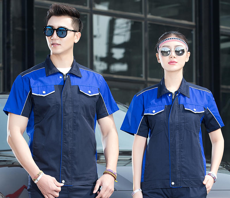 现货多拼色款短袖 中山工作服