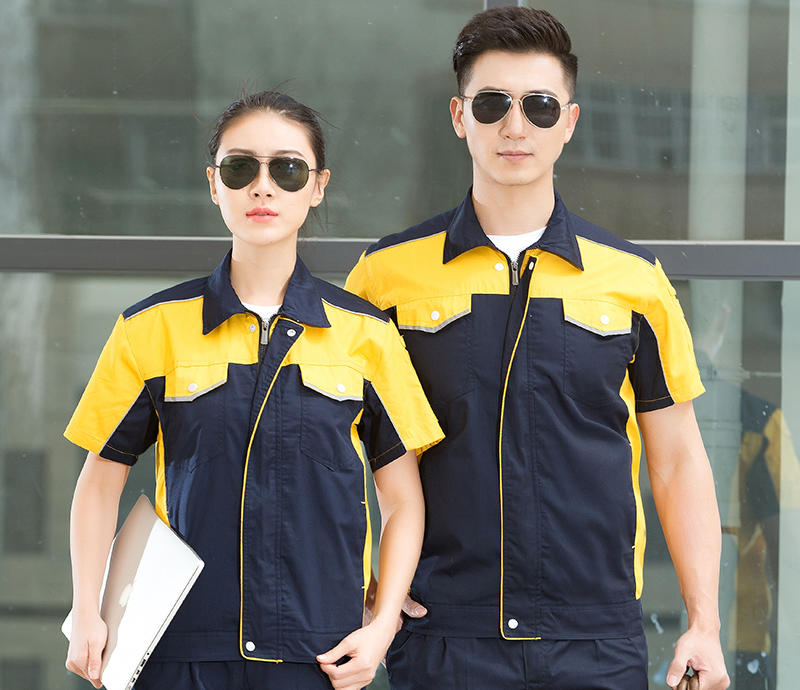 现货多拼色款短袖 中山工作服