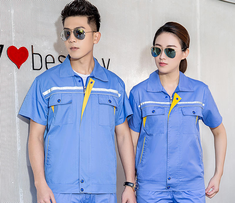 现货夏装短袖工衣 江门制衣厂