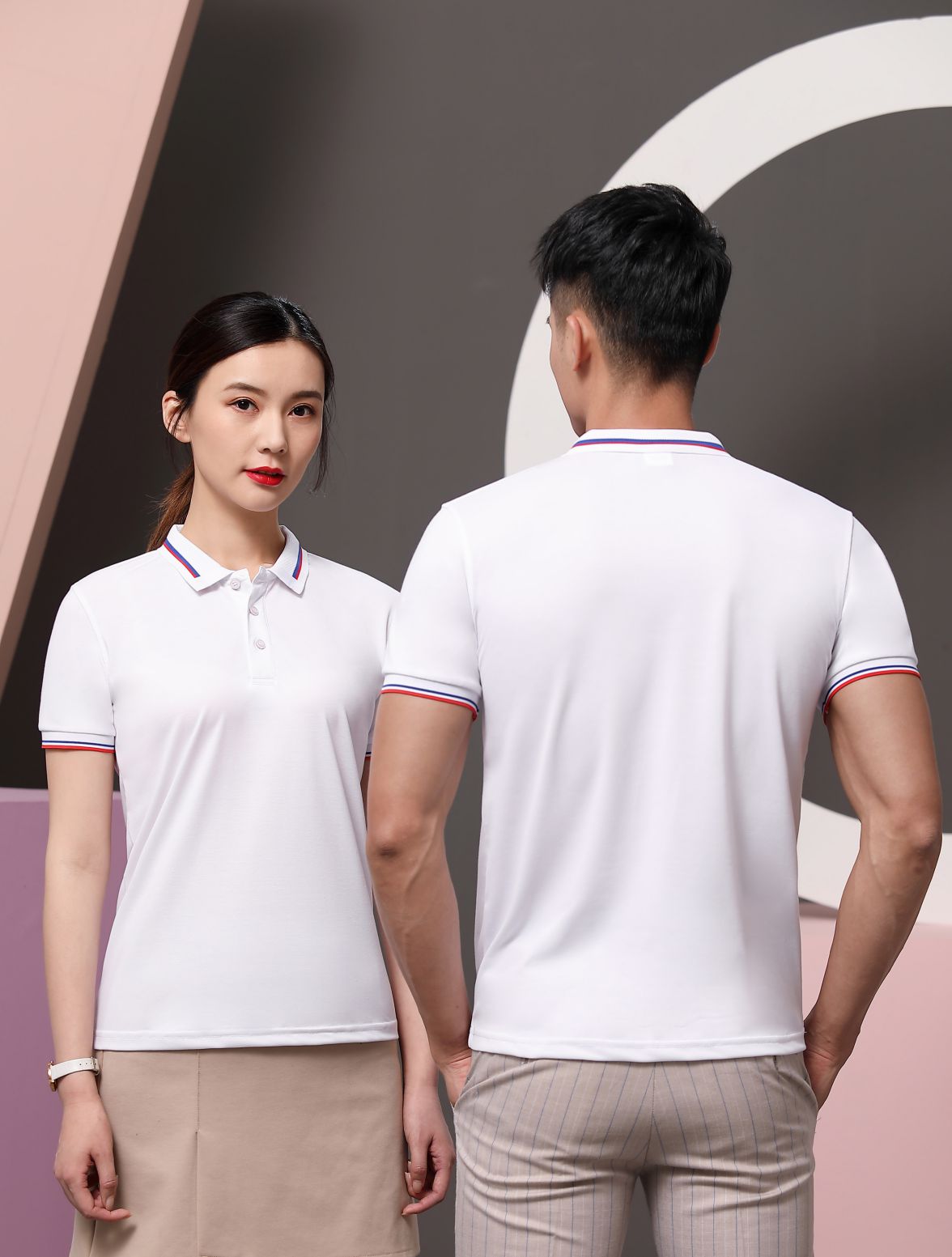 现货5A抗菌棉珠地短袖 珠海工作服