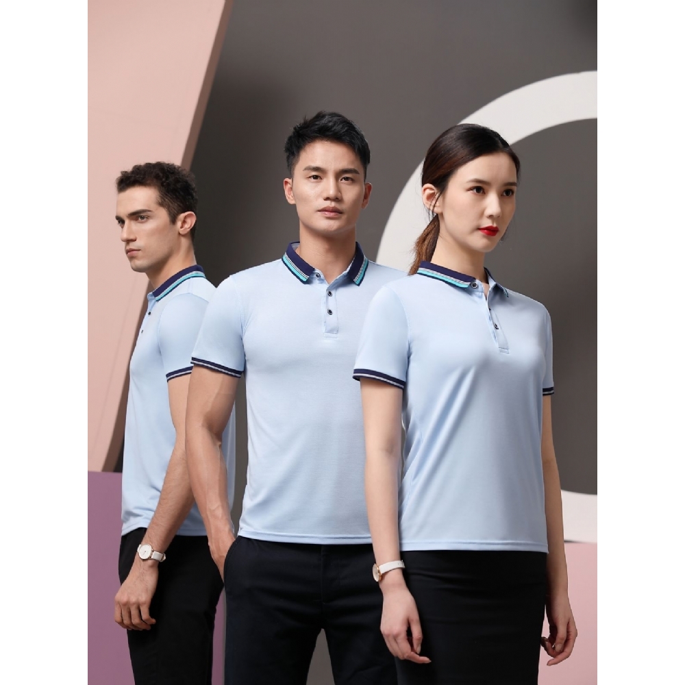 现货5A抗菌棉珠地短袖 珠海工作服