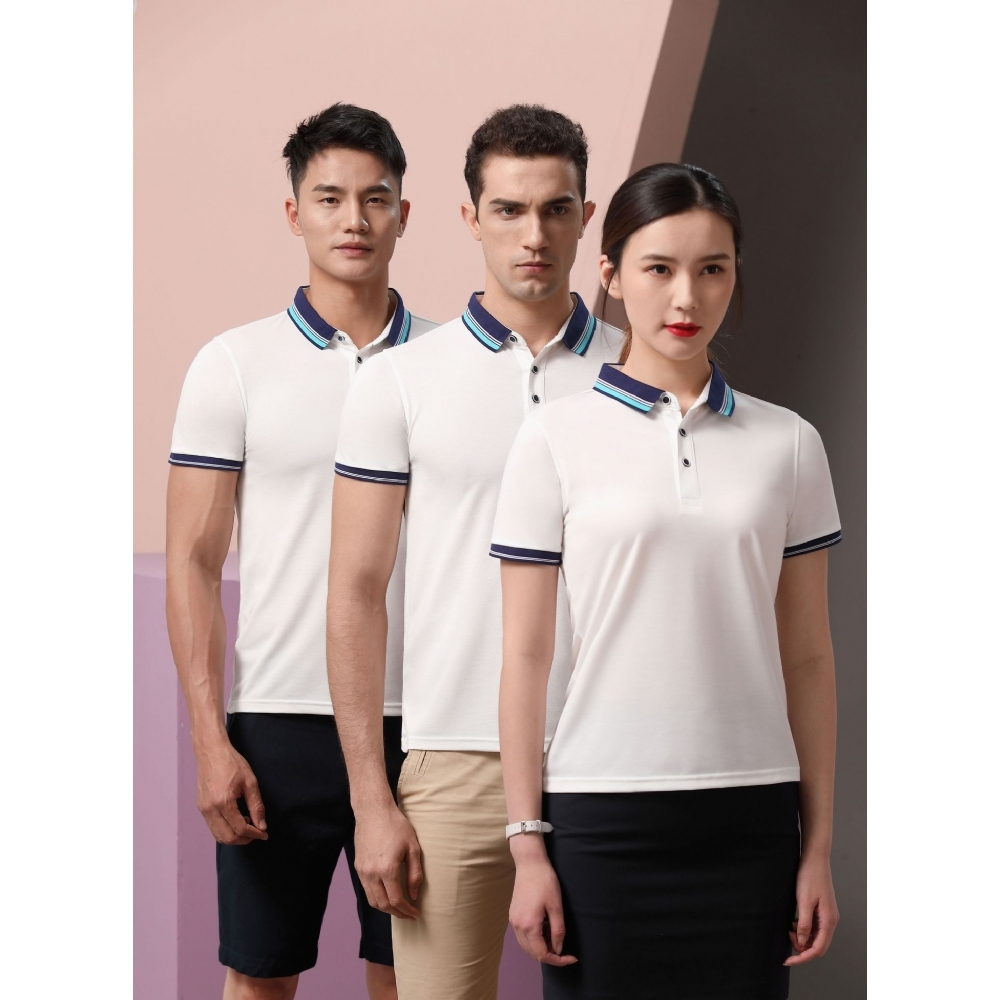 现货5A抗菌棉珠地短袖 珠海工作服