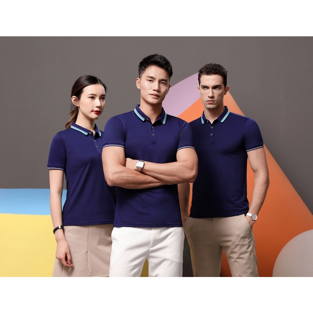 现货5A抗菌棉珠地短袖 珠海工作服