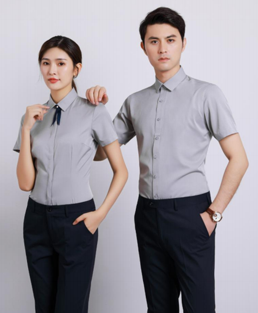 现货免烫短袖衬衣 中山制服